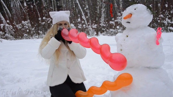 Katya And Snowman