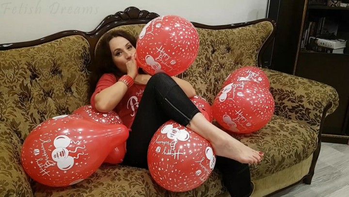 Nathalie Blowing Red Balloons Nonpop