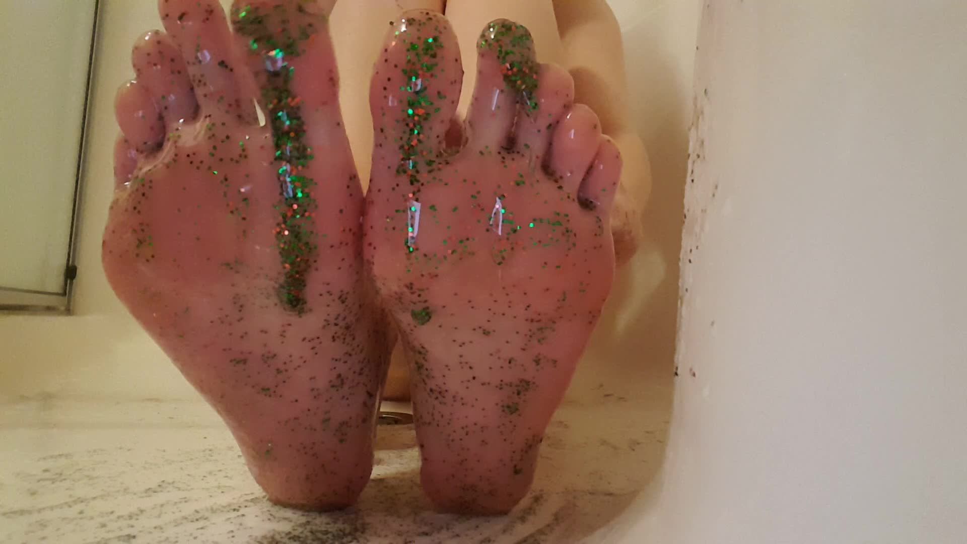 Christmas glitter feet