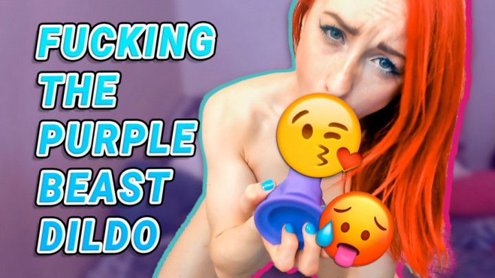 Fucking the purple beast dildo