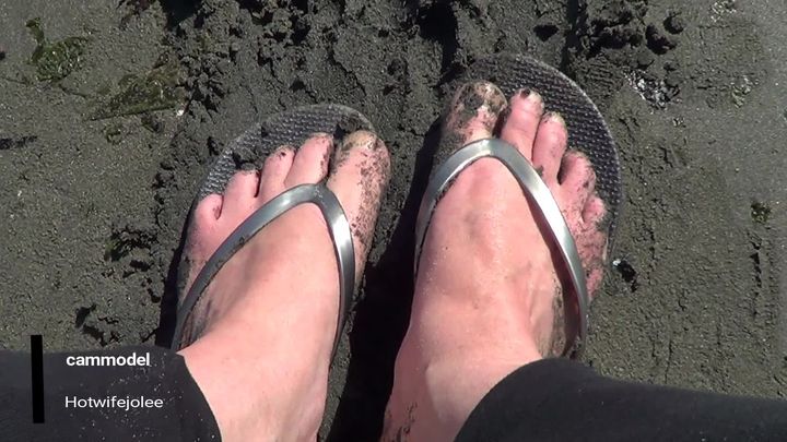 Dirty sandy beach feet