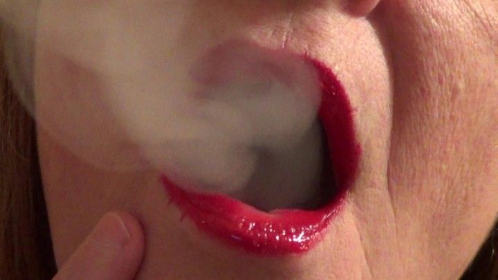 Mouth smoking super close up