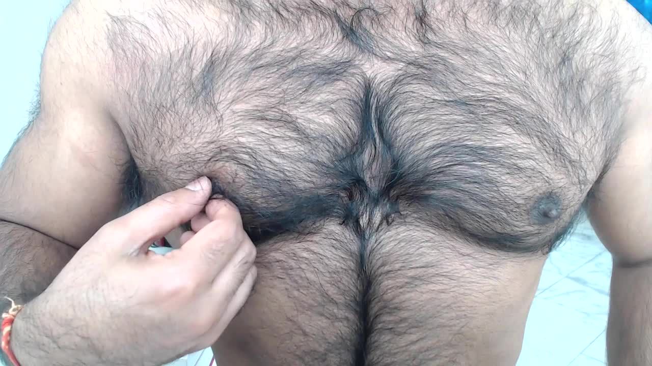 Playing with my hairy nipples