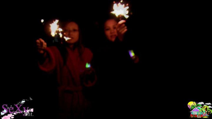 Playing With Firework Sparklers