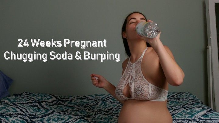 24 Weeks Pregnant Soda Chug &amp; Burping