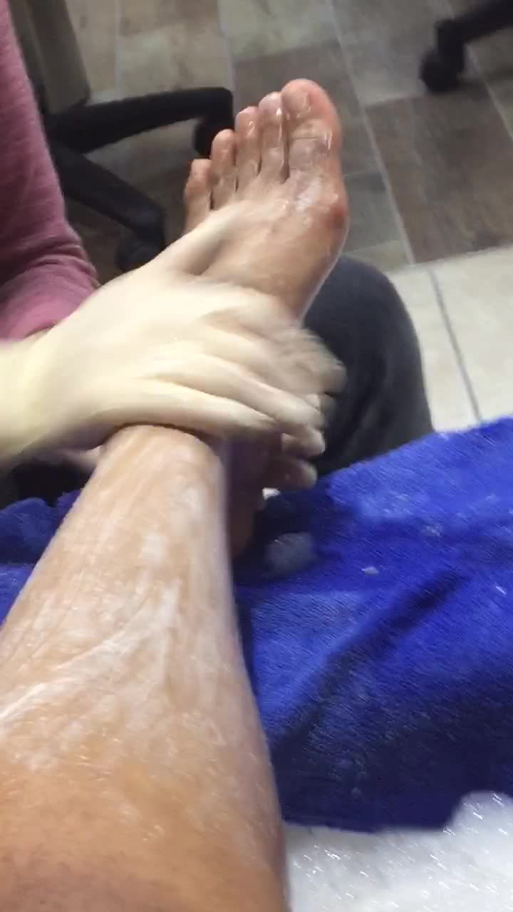 Lotion foot rub down