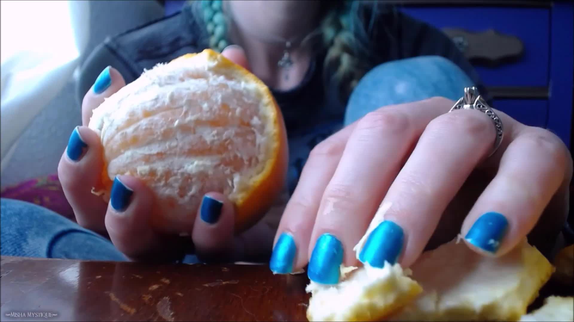Vitamin C: Hand Fetish Peeling an Orange