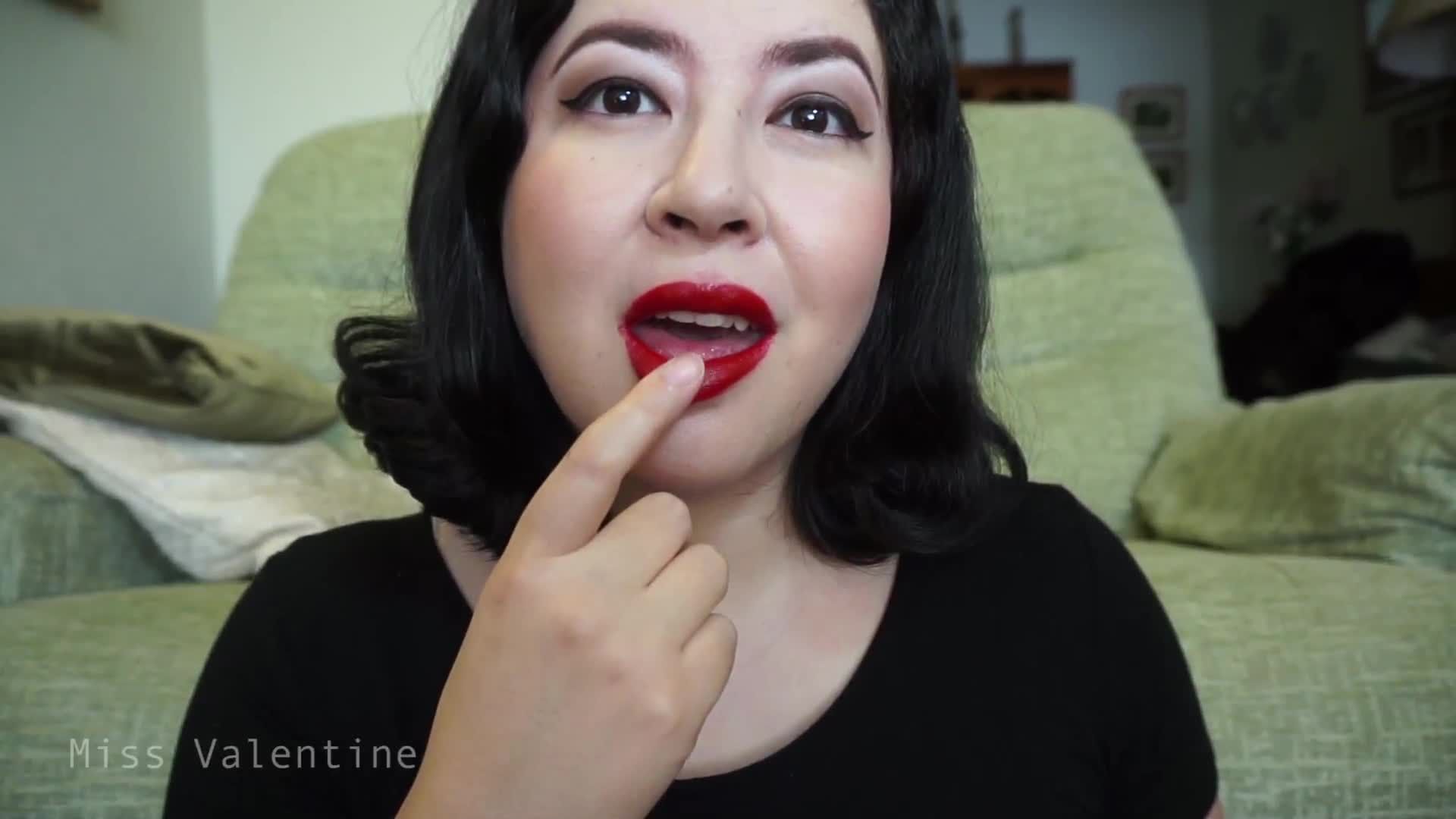 Red lipstick smear