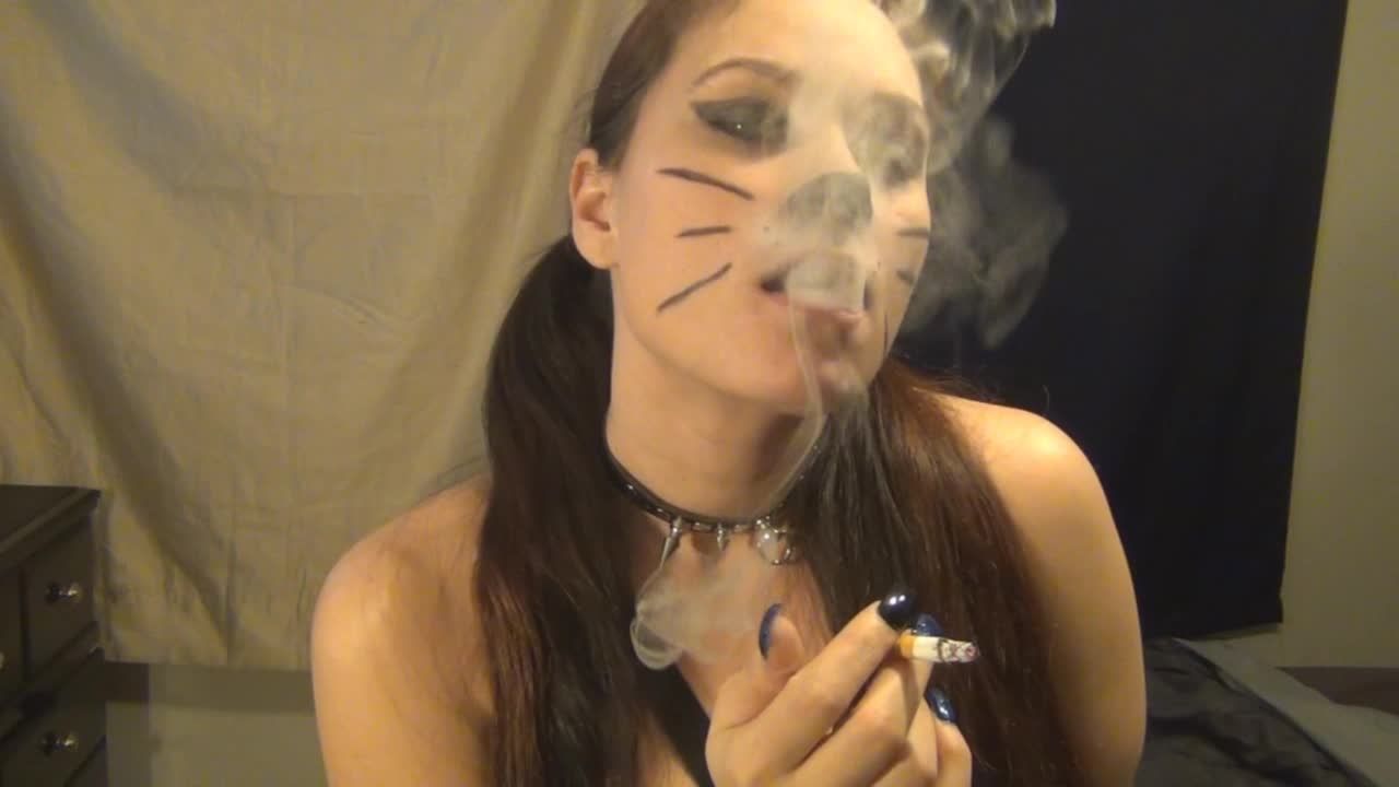 Bad Kitty Smokes In Corset And Boots
