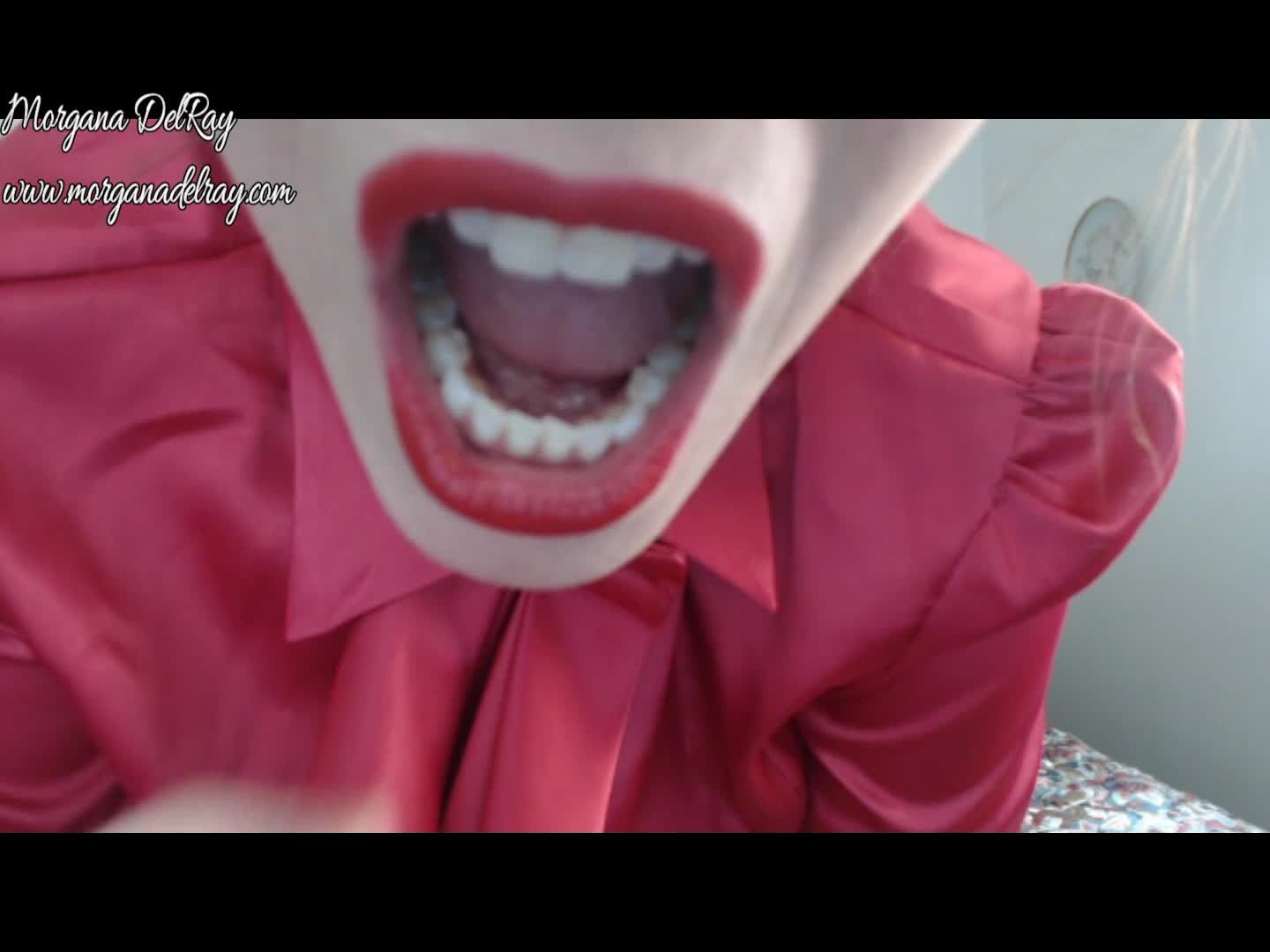 Mouth Tour In Bright Red Lipstick HD