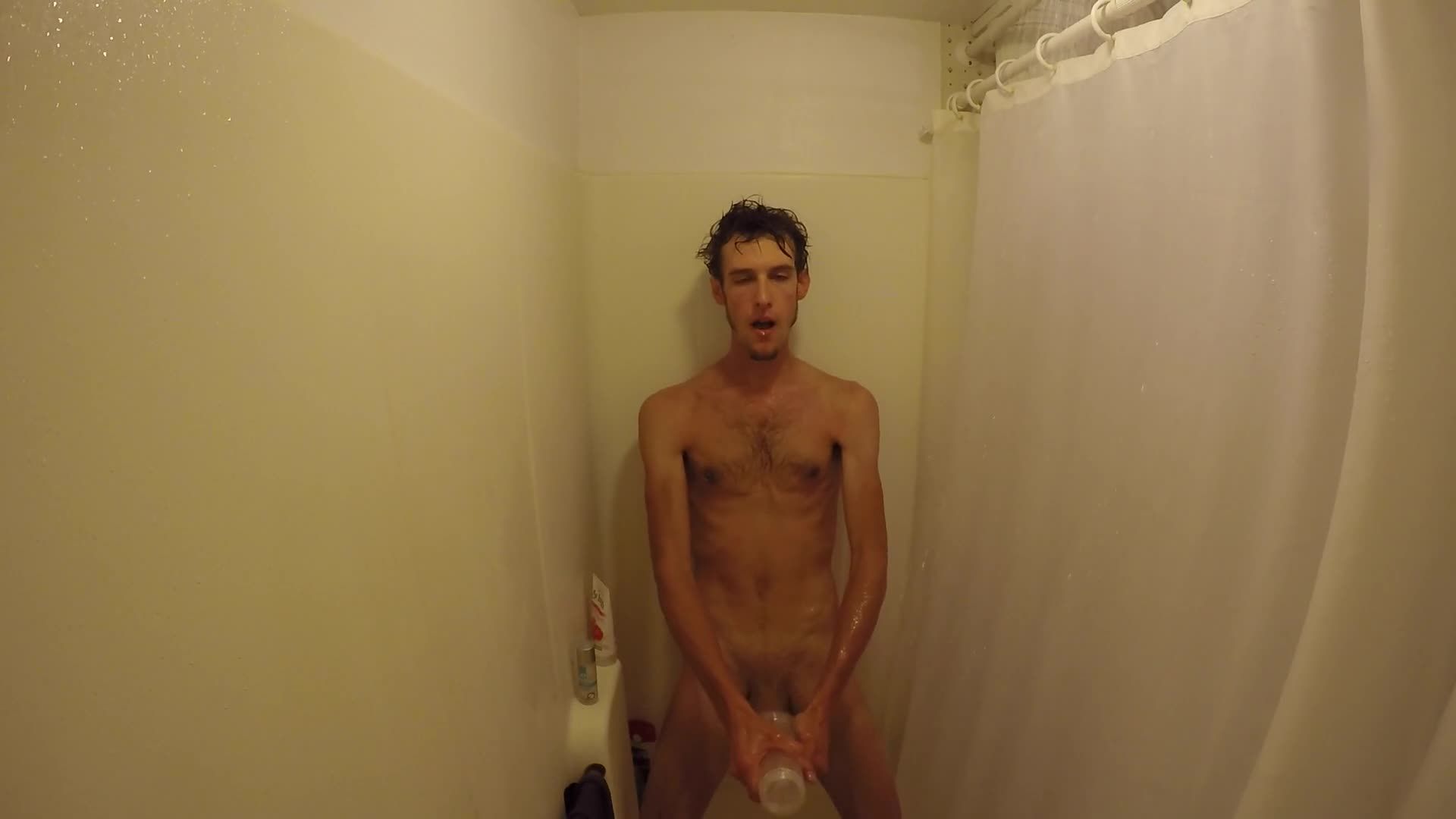 Jerking with Fleshlight in the Shower HD