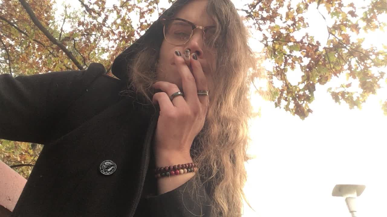 Young Goth Goddess Smoking Fetish POV