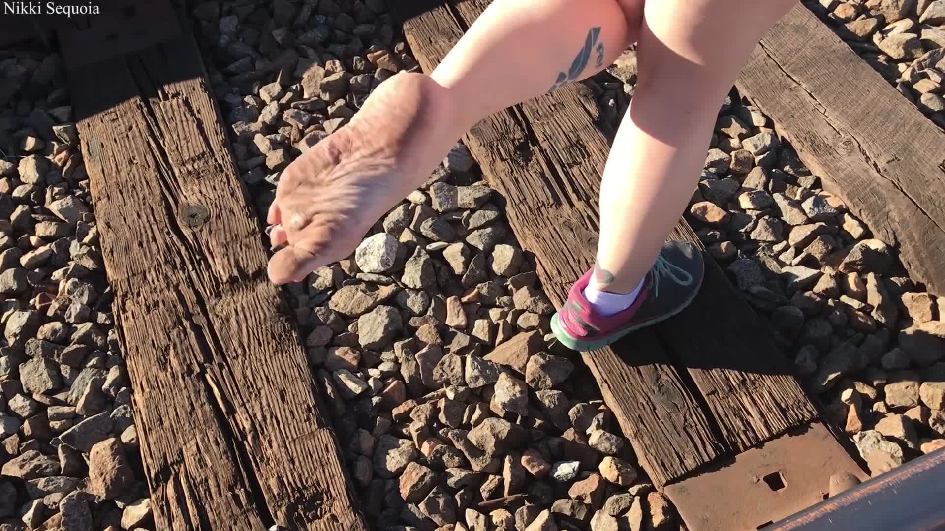 One Shoe on the Train Tracks
