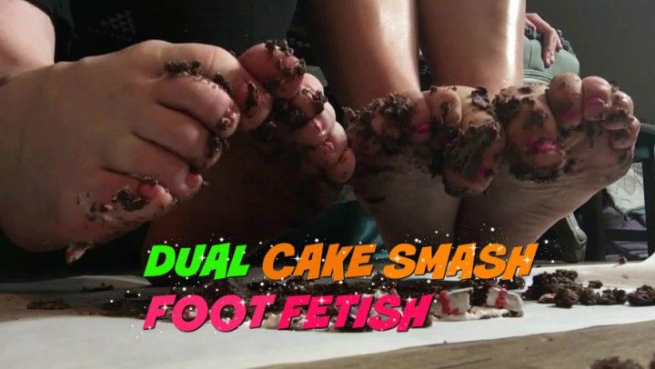 Dual Cake Smash Foot Fetish