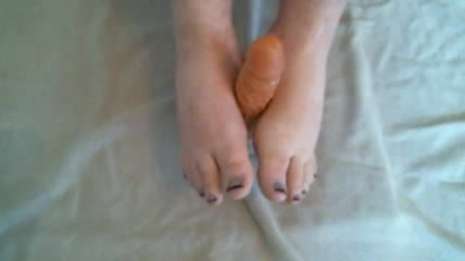 Purple Toenail Dildo Foot Rub