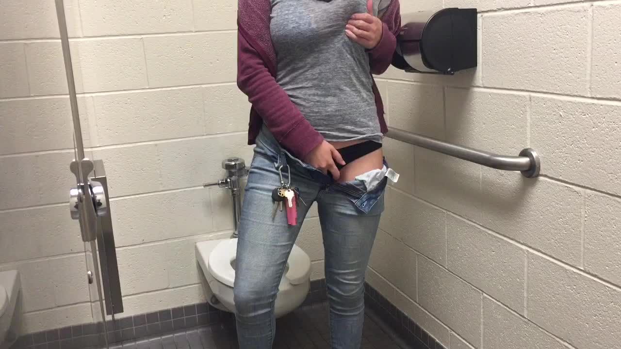 1st Public Bathroom Masturbation