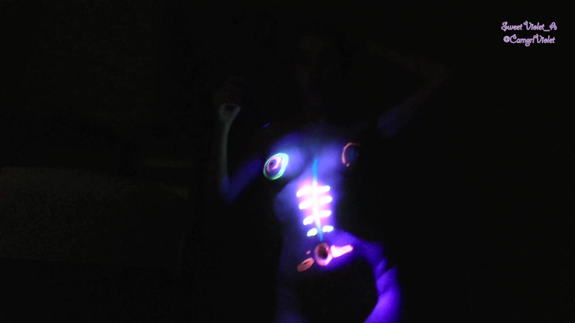 Body Paint And Nude UV Light Dancing