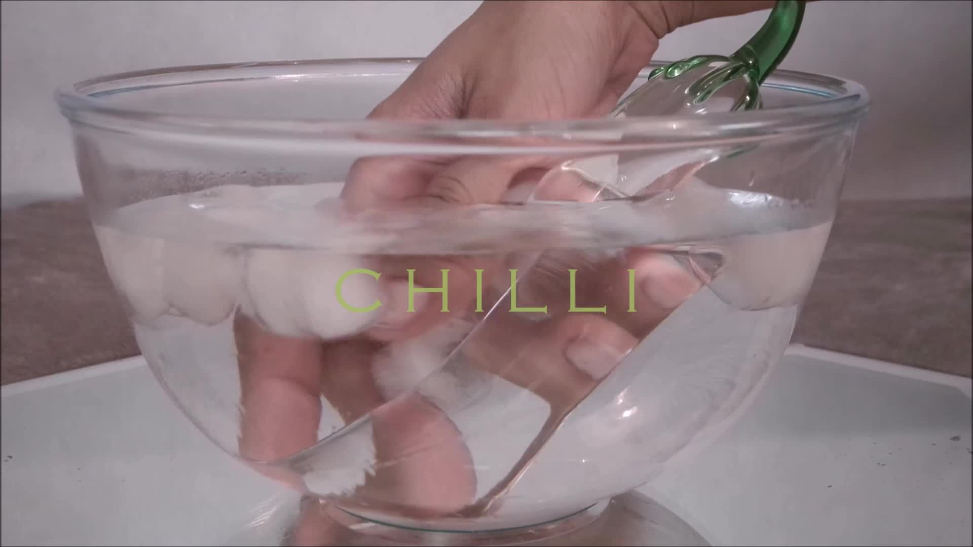 Chilli Glass Dildo Ice Creamy Close Up