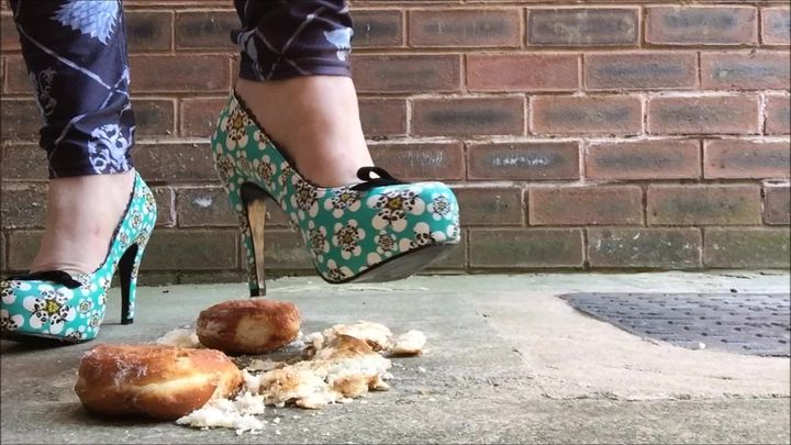 Crushing Donuts With Daisy Skull Heels