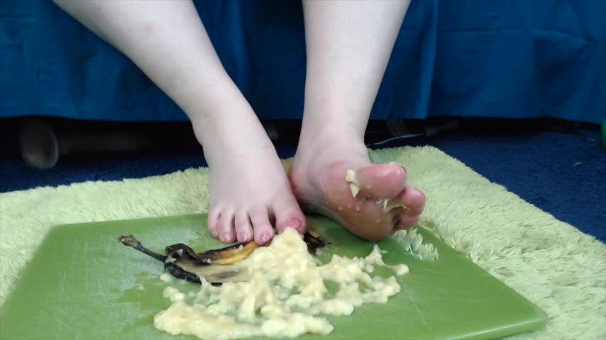 Banana Crushing in Bare Feet