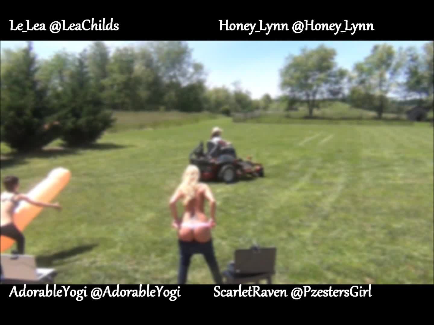 Bachelorette weekend naked mowing rider