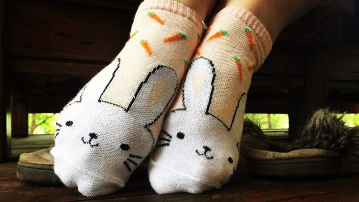 Easter Bunny Sock Pull Off Tease
