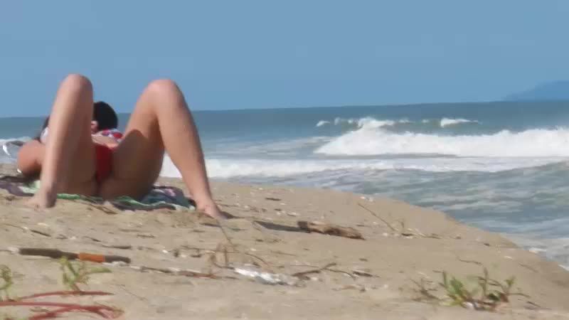 Masturbating on public beach