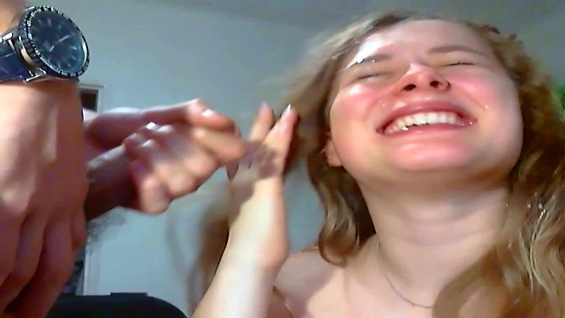 Big cum FACIAL on my face and mouth