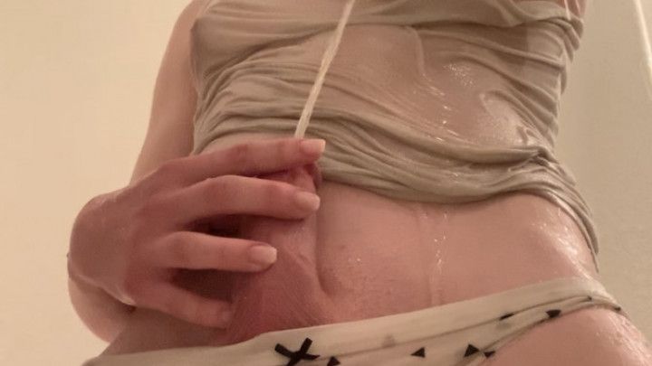 Pissing in a White Top and Panties