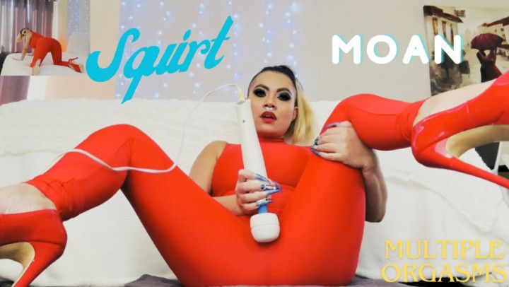 Squirting Multiple Orgasms In My Red Spandex