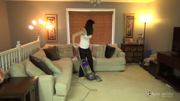 Vacuuming in Yoga Pants