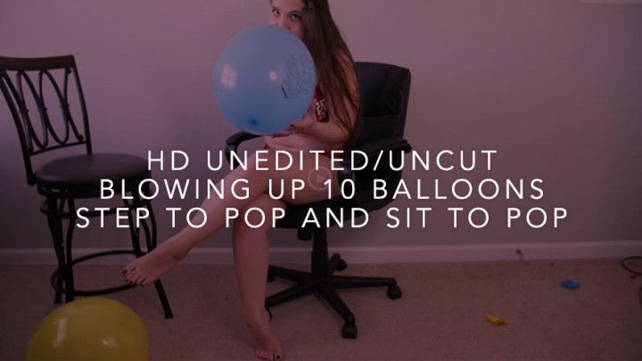 Blowing Up 10 Balloons Sit&amp;Step to Pop