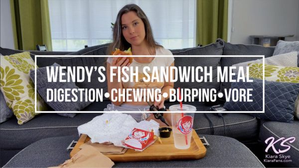 Wendy's Fish Sandwich Meal Digestion, Chewing, Burping ASMR