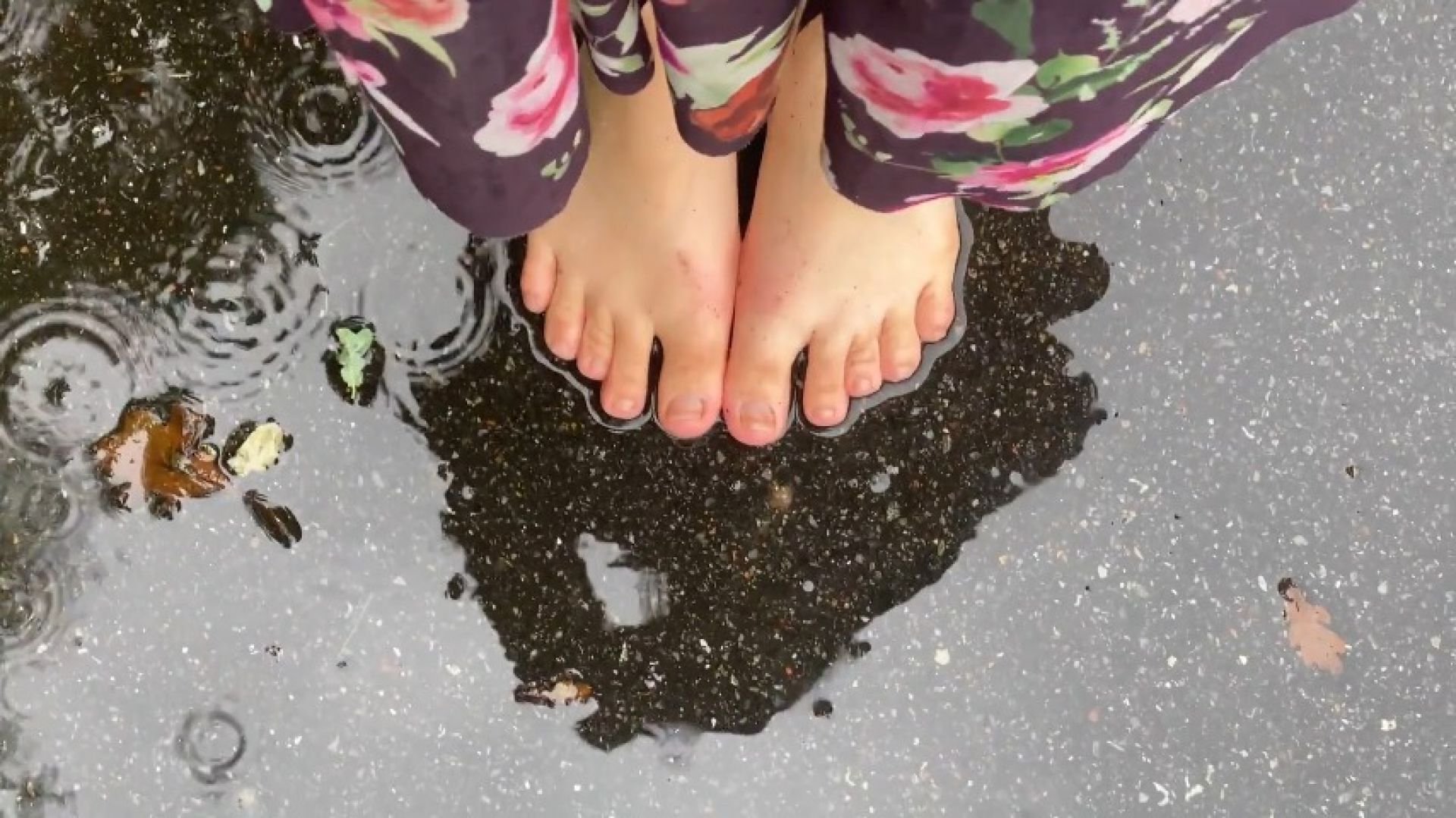 Walking Out In The Rain Bare Feet - MissJenniP