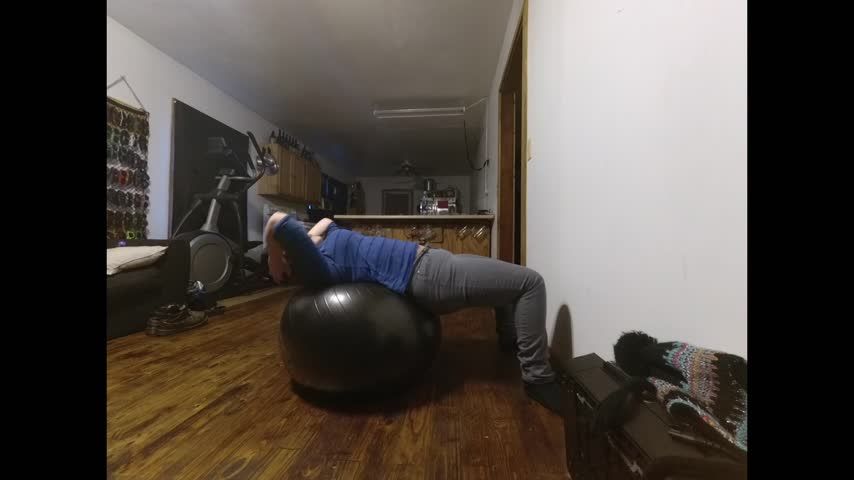 Exercising  With work  out ball