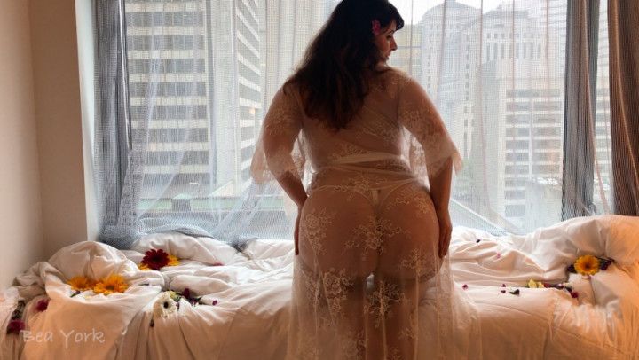 Floral and Lace Window Masturbation