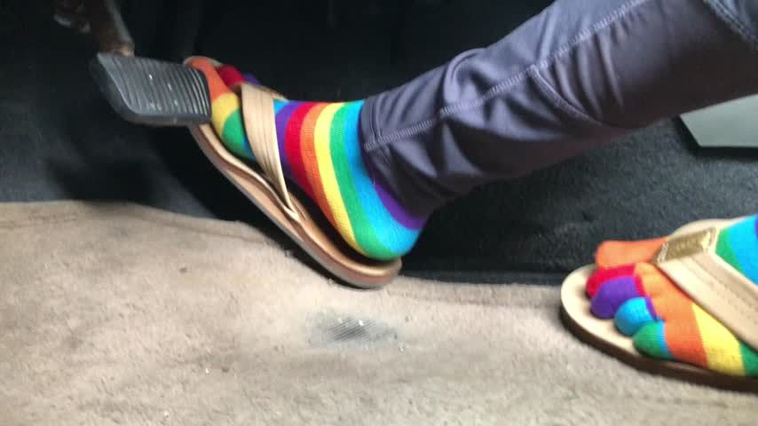 Revving in Rainbow Toe Socks