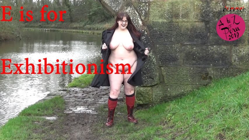 Chubby exhibitionist in canal fun