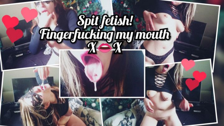 Fingerfucking my mouth until I cum! Xxx