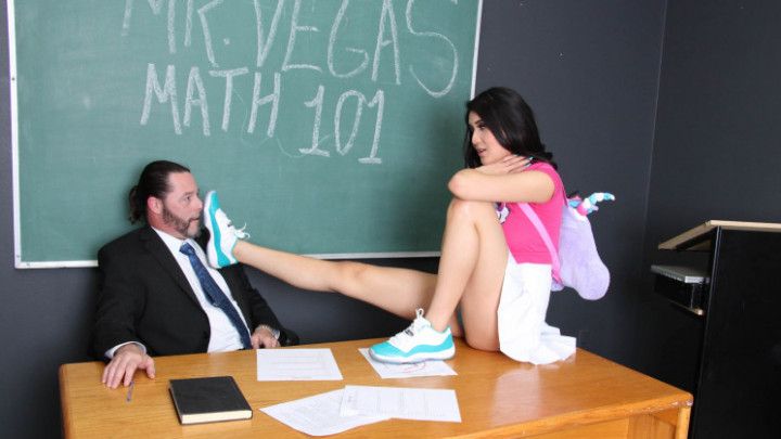 Student Owns Her Teacher With Her Feet
