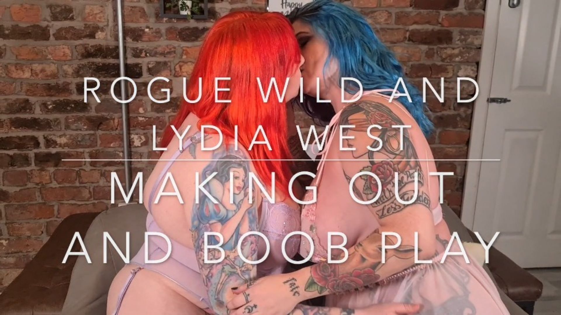 Rogue Wild and Lydia West making out and boob play
