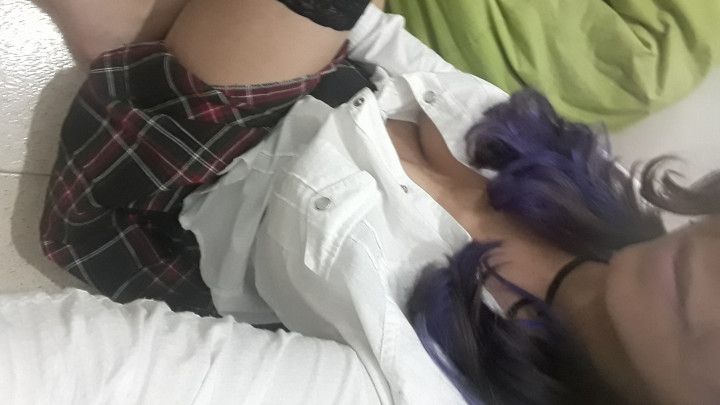 Abby fucks me in a School Outfit