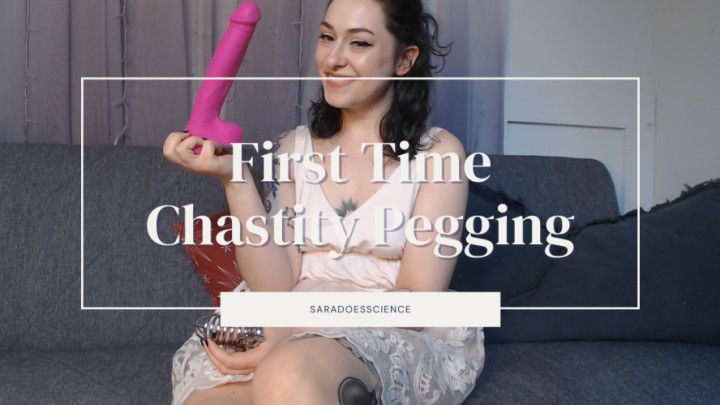 First Time Chastity Pegging
