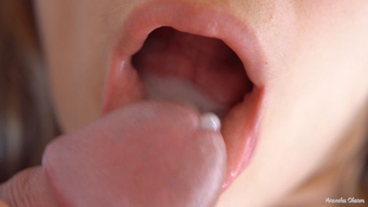 Extreme Closeup Cum In Mouth On Tongue
