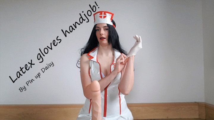 Latex gloves handjob by sexy nurse NL