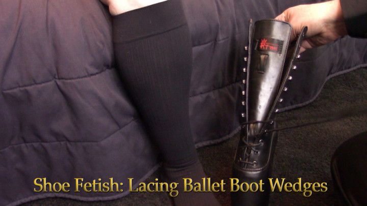 Shoe Fetish: Lacing Ballet Boot Wedges