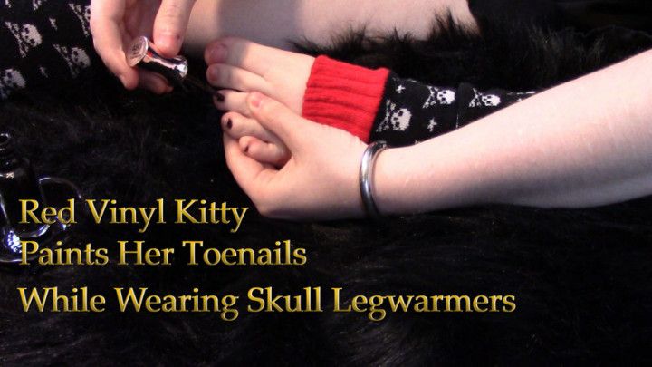 Kitty Paints Her Toenails in Legwarmers