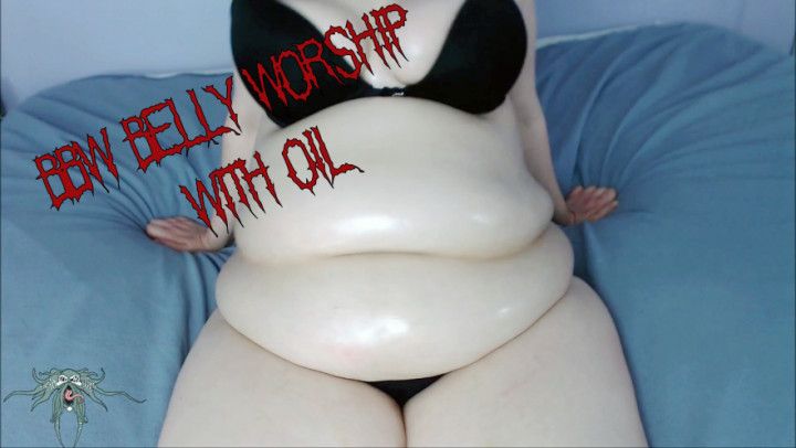 BBW Belly Worship with Oil