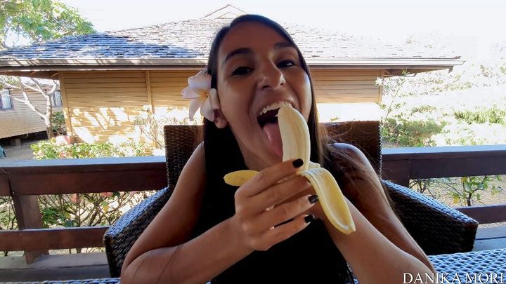 She teases blowing a banana