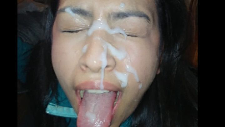 Cum on my Face after Fucking in Camper